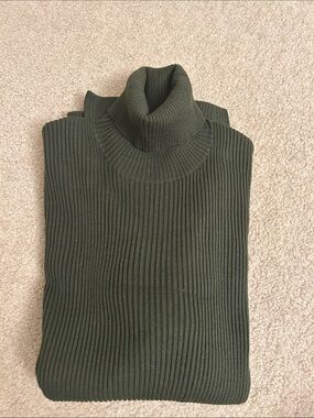 ASOS Olive Green Ribbed Turtleneck Sweater
